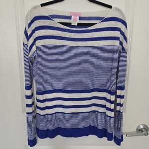Lilly Pulitzer Blue and White Striped Knit